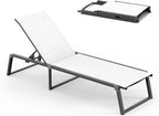 Aluminum Chaise Lounge Chair Outdoor, Foldable & Assembly Free Patio Pool by Oasbira