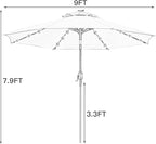 Sunnyglade 9' Solar LED Lighted Patio Umbrella - Image 7