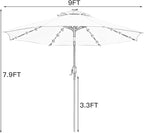Sunnyglade 9' Solar LED Lighted Patio Umbrella - Image 7