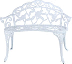 JARDIN DE CENTENNIAL Patio Garden Bench Metal Park Bench Cast Aluminum Outdoor by JARDINDECENTENNIAL