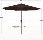 MEWAY 9ft Patio Umbrella Outdoor Table Umbrellas - Image 7