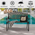 40.5" Outdoor Garden Bench, Patio Furniture Cast Aluminum Bench - Image 4