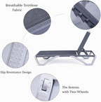 Kozyard Outdoor Chaise Lounge Chair, Full Flat Adjustable Patio Lounger - Image 6