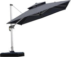 PURPLE LEAF 9ft Patio Umbrella Outdoor Square Umbrella Large Cantilever by PURPLELEAF