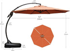 Grand patio 12FT Sunbrella Cantilever Round Umbrella Outdoor Round Aluminum - Image 6