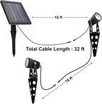 Mini 50X Twin Solar-Powered Flag Pole Light Cast Aluminium Cool White LED - Image 4