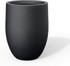 Kante Tall Concrete Planter, 21.7-Inch Height Black Large Indoor Outdoor Plant by Kante
