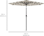 Best Choice Products 10ft Solar Polyester LED Lighted Patio Umbrella w/Tilt - Image 7
