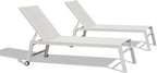 PURPLE LEAF Patio Lounge Chair 2 Pieces White Aluminum Outdoor Chaise Lounge - Image 9