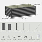 COMHOMA Galvanized Raised Garden Bed, Large Metal Planter Box - Image 7