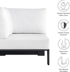Modway Tahoe Aluminum Outdoor Sectional Corner Chair in Gray White - Image 7