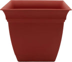 The HC Companies Eclipse Square Plastic Planter w/ Attached Saucer by TheHCCompanies