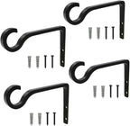 4Pack Hanging Plant Bracket 6inch Metal Plant Hook Shepherds Hook Decorative by QIEGL