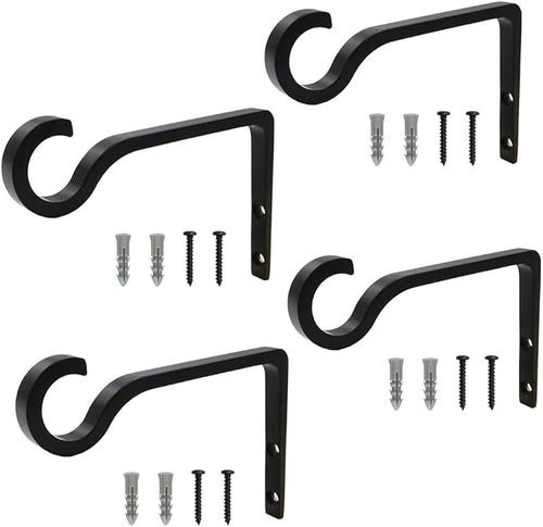 4Pack Hanging Plant Bracket 6inch Metal Plant Hook Shepherds Hook Decorative by QIEGL