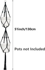 Belit 2 Pack Double Macrame Plant Hangers 2 Tier Hanging Planter Basket - Image 5