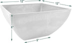 PSW Pot Collection 12x6 inch Plastic/Stone/Wood Composite Square Planter – No - Image 4