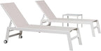 PURPLE LEAF Patio Lounge Chair 2 Pieces White Aluminum Outdoor Chaise Lounge - Image 9