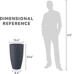Kante 23.6" H Charcoal Concrete Tall Planters, Large Outdoor Indoor Decorative - Image 7