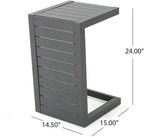 Christopher Knight Home Cape Coral Outdoor Aluminum C-Shaped Side Table - Image 3