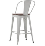 Alunaune 30" Swivel Metal Bar Stools Set of 4 High Back Counter Height - Image 10