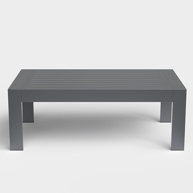Outdoor Rectangle Patio Aluminum Coffee Tables by Aeeiua