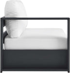 Modway Tahoe Aluminum Modular Left-Facing Outdoor Patio Loveseat in Gray White - Image 4