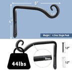 FEED GARDEN Hanging Plant Bracket 2 Pack 6 Inch Hand-Forged Plant Hangers - Image 2