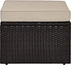 Crosley Furniture Palm Harbor Wicker Outdoor Ottoman Foot Rest - Image 4