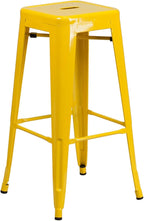 Flash Furniture Commercial Grade 30" High Backless Yellow Metal Indoor-Outdoor by FlashFurniture