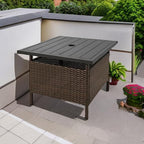 Tangkula Outdoor Wicker Table, Rattan Coffee Table - Image 5
