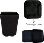 OJYUDD 24 Pack 3 Inch Black Nursery Pot Flower Pots Square Plastic Plant Pot - Image 3