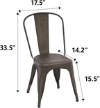 Nazhura Metal Dining Chair Farmhouse Tolix Style - Image 2