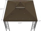 Sumfaller 10x10 FT Gazebo Replacement Canopy Top Cover Double Tiered Canopy Top - Image 5