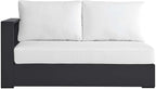 Modway Tahoe Aluminum Modular Left-Facing Outdoor Patio Loveseat in Gray White - Image 6