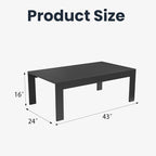 Outdoor Rectangle Patio Aluminum Coffee Tables - Image 3