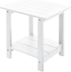 Double Adirondack Outdoor Side Table Weather Resistant, Patio Rectangular End by Meluvici