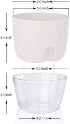 Vanavazon 6 Inch Self Watering Planter Pots - Image 3