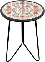 LIFFY Outdoor Metal Side Table, Indoor Round Home Decorative End Table by LiffyArt