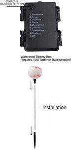 Battery Powered Garden Sports Ball Theme Party Stake Lights Baseball LED - Image 4