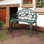 VINGLI 38.5" Patio Park Garden Outdoor Metal Rose Bench, 2-Person Cast Iron - Image 2
