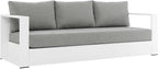 Modway Tahoe Aluminum Outdoor Patio Sofa in White Gray by Modway