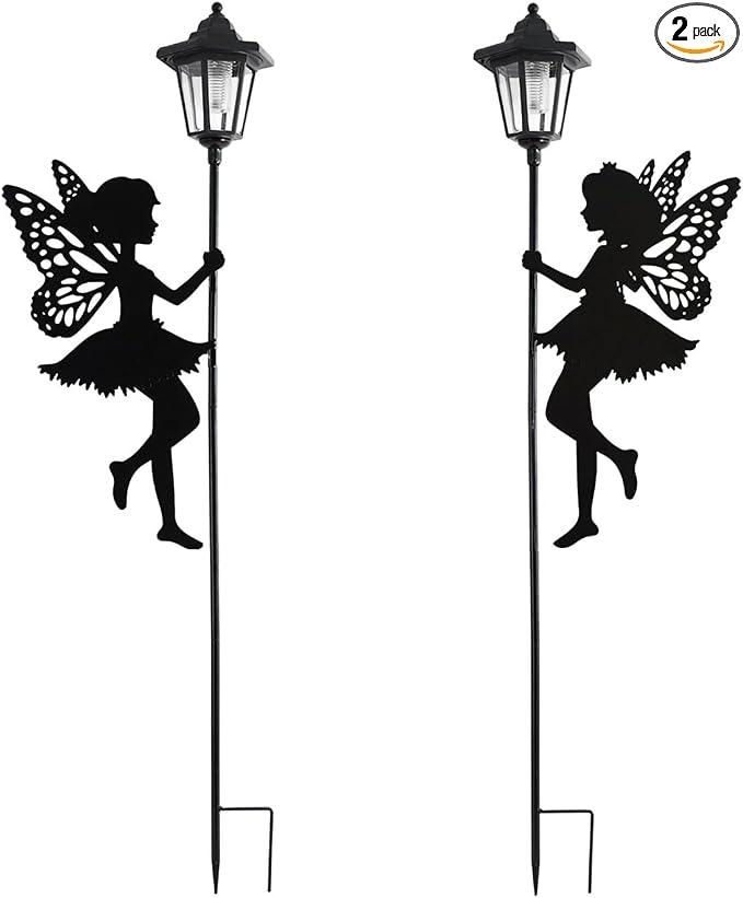 Solar Fairy Garden Stake Decorative Lantern Outdoor Waterproof, Outdoor Garden by YMTengFei