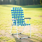 VINGLI Patio Lawn Webbed Folding Chairs Set of 2, Outdoor Beach Portable Lawn - Image 5