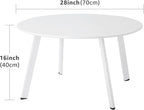 Outdoor Side Table, Outdoor/Indoor Metal Steel Patio Coffee Table, Round - Image 3