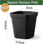 80 Pcs Nursery Pots 4 Inch, Plastic Seed Starting Pot - Image 6