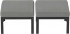 HOMREST Metal Outdoor Ottoman, 2-Piece Aluminum Footstool w/Removable Cushion by HOMREST