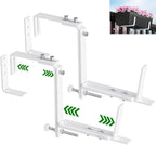 HFHOME Set of 2 Adjustable Window Planter Box Brackets, Planter Shelving by HFHOME