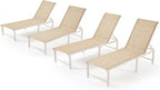 Outdoor Pool Lounge Chairs, Aluminum Patio Lounge Chairs, Five-Position - Image 9