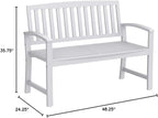 Christopher Knight Home Loja Outdoor Acacia Wood Bench, Pu White - Image 2