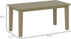Outsunny HDPE Outdoor Coffee Table, All-Weather Rectangle Patio Coffee Table - Image 3